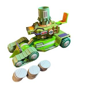 TMNT Sewer Lid Launcher Shooting Tank 2004 Playmates Toys Turtles Vehicle Works
